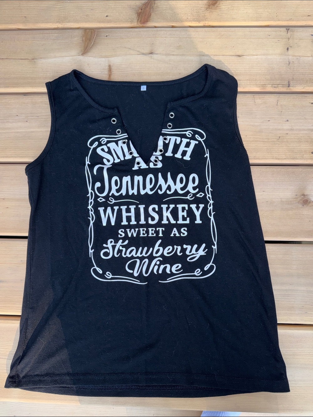 Black Graphic Tank Top with Tennessee Whiskey Print